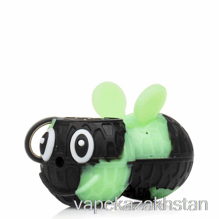 Vape Kazakhstan Stratus Bee Shaped Silicone Spoon Black / UV Slime (Black / UV Green)